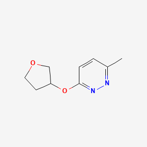 molecular formula C9H12N2O2 B2604396 3-Methyl-6-(oxolan-3-yloxy)pyridazine CAS No. 2175978-48-8