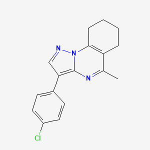molecular formula C17H16ClN3 B2604402 3-(4-Chlorophenyl)-5-methyl-6,7,8,9-tetrahydropyrazolo[1,5-a]quinazoline CAS No. 866018-13-5