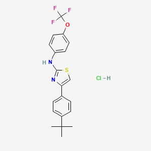 molecular formula C20H20ClF3N2OS B2604403 (4-(4-(Tert-butyl)phenyl)(2,5-thiazolyl))(4-(trifluoromethoxy)phenyl)amine, chloride CAS No. 1274904-21-0
