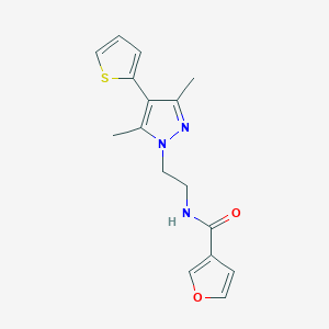 N-(2-(3,5-dimethyl-4-(thiophen-2-yl)-1H-pyrazol-1-yl)ethyl)furan-3-carboxamide
