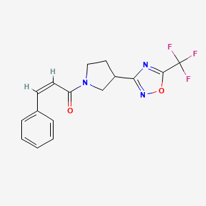 (Z)-3-phenyl-1-(3-(5-(trifluoromethyl)-1,2,4-oxadiazol-3-yl)pyrrolidin-1-yl)prop-2-en-1-one
