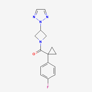 molecular formula C15H15FN4O B2604412 (3-(2H-1,2,3-triazol-2-yl)azetidin-1-yl)(1-(4-fluorophenyl)cyclopropyl)methanone CAS No. 2176201-55-9
