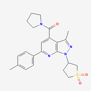 (1-(1,1-dioxidotetrahydrothiophen-3-yl)-3-methyl-6-(p-tolyl)-1H-pyrazolo[3,4-b]pyridin-4-yl)(pyrrolidin-1-yl)methanone