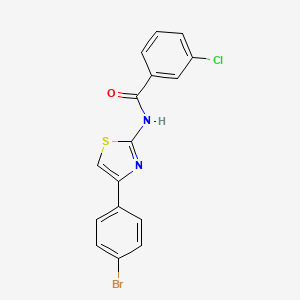molecular formula C16H10BrClN2OS B2604425 N-[4-(4-bromophenyl)-1,3-thiazol-2-yl]-3-chlorobenzamide CAS No. 301236-44-2