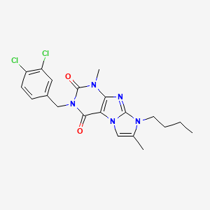molecular formula C20H21Cl2N5O2 B2604433 8-丁基-3-(3,4-二氯苄基)-1,7-二甲基-1H-咪唑并[2,1-f]嘌呤-2,4(3H,8H)-二酮 CAS No. 922834-75-1