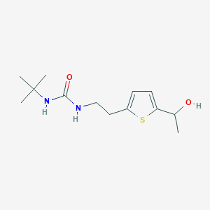 molecular formula C13H22N2O2S B2604435 1-(Tert-butyl)-3-(2-(5-(1-hydroxyethyl)thiophen-2-yl)ethyl)urea CAS No. 2034276-57-6