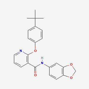 molecular formula C23H22N2O4 B2604444 N-(1,3-苯并二氧杂环-5-基)-2-(4-叔丁基苯氧基)吡啶-3-甲酰胺 CAS No. 497060-32-9