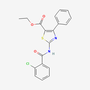 molecular formula C19H15ClN2O3S B2604447 2-(2-氯苯甲酰胺基)-4-苯基噻唑-5-羧酸乙酯 CAS No. 312605-02-0
