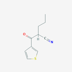 molecular formula C10H11NOS B2604453 2-(Thiophene-3-carbonyl)pentanenitrile CAS No. 1510899-06-5