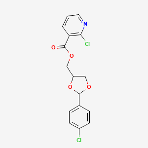 [2-(4-Chlorophenyl)-1,3-dioxolan-4-yl]methyl 2-chloropyridine-3-carboxylate