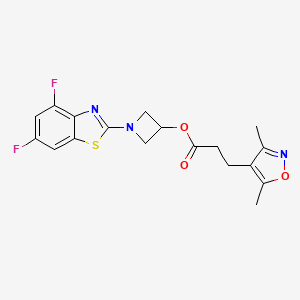1-(4,6-Difluorobenzo[d]thiazol-2-yl)azetidin-3-yl 3-(3,5-dimethylisoxazol-4-yl)propanoate