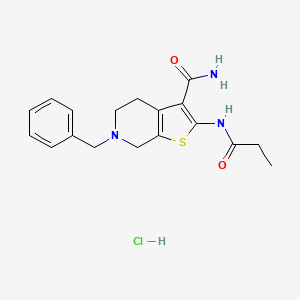 6-Benzyl-2-propionamido-4,5,6,7-tetrahydrothieno[2,3-c]pyridine-3-carboxamide hydrochloride