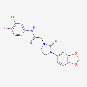 2-(3-(benzo[d][1,3]dioxol-5-yl)-2-oxoimidazolidin-1-yl)-N-(3-chloro-4-fluorophenyl)acetamide