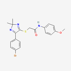 2-((5-(4-bromophenyl)-2,2-dimethyl-2H-imidazol-4-yl)thio)-N-(4-methoxyphenyl)acetamide