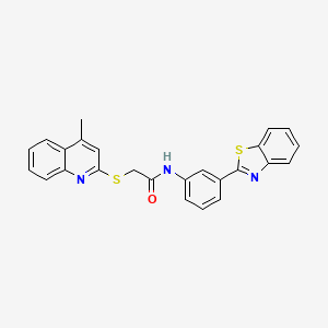 N-(3-(benzo[d]thiazol-2-yl)phenyl)-2-((4-methylquinolin-2-yl)thio)acetamide