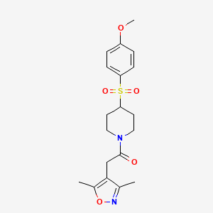 molecular formula C19H24N2O5S B2604470 2-(3,5-二甲基异恶唑-4-基)-1-(4-((4-甲氧基苯基)磺酰基)哌啶-1-基)乙酮 CAS No. 1790197-05-5