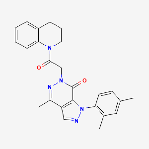 molecular formula C25H25N5O2 B2604473 6-(2-(3,4-dihydroquinolin-1(2H)-yl)-2-oxoethyl)-1-(2,4-dimethylphenyl)-4-methyl-1H-pyrazolo[3,4-d]pyridazin-7(6H)-one CAS No. 955839-09-5