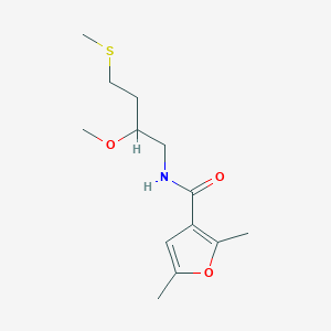 molecular formula C13H21NO3S B2604478 N-(2-Methoxy-4-methylsulfanylbutyl)-2,5-dimethylfuran-3-carboxamide CAS No. 2320178-33-2