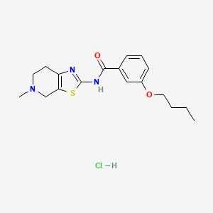 molecular formula C18H24ClN3O2S B2604481 3-butoxy-N-(5-methyl-4,5,6,7-tetrahydrothiazolo[5,4-c]pyridin-2-yl)benzamide hydrochloride CAS No. 1184979-52-9