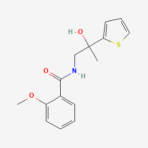molecular formula C15H17NO3S B2604482 N-(2-hydroxy-2-(thiophen-2-yl)propyl)-2-methoxybenzamide CAS No. 1351587-56-8