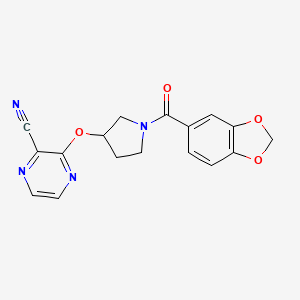 3-((1-(Benzo[d][1,3]dioxole-5-carbonyl)pyrrolidin-3-yl)oxy)pyrazine-2-carbonitrile