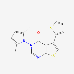 molecular formula C16H13N3OS2 B2604513 3-(2,5-dimethyl-1H-pyrrol-1-yl)-5-(thiophen-2-yl)thieno[2,3-d]pyrimidin-4(3H)-one CAS No. 379243-18-2