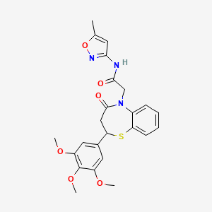 N-(5-methylisoxazol-3-yl)-2-(4-oxo-2-(3,4,5-trimethoxyphenyl)-3,4-dihydrobenzo[b][1,4]thiazepin-5(2H)-yl)acetamide