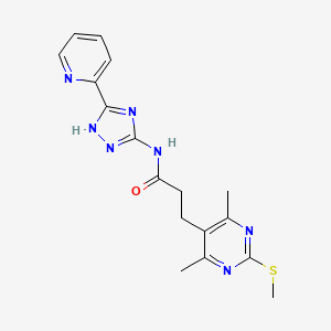 3-[4,6-dimethyl-2-(methylsulfanyl)pyrimidin-5-yl]-N-[5-(pyridin-2-yl)-4H-1,2,4-triazol-3-yl]propanamide