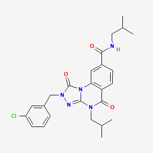 molecular formula C25H28ClN5O3 B2604540 2-(3-chlorobenzyl)-N,4-diisobutyl-1,5-dioxo-1,2,4,5-tetrahydro-[1,2,4]triazolo[4,3-a]quinazoline-8-carboxamide CAS No. 1242967-62-9