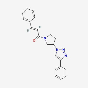 (E)-3-phenyl-1-(3-(4-phenyl-1H-1,2,3-triazol-1-yl)pyrrolidin-1-yl)prop-2-en-1-one