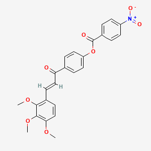 molecular formula C25H21NO8 B2604552 4-[3-(2,3,4-Trimethoxyphenyl)acryloyl]phenyl 4-nitrobenzenecarboxylate CAS No. 288306-48-9