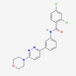 molecular formula C21H18Cl2N4O2 B2604553 2,4-二氯-N-(3-(6-吗啉代吡哒嗪-3-基)苯基)苯甲酰胺 CAS No. 922635-02-7