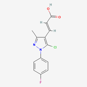3-[5-chloro-1-(4-fluorophenyl)-3-methyl-1H-pyrazol-4-yl]prop-2-enoic acid