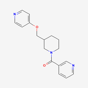 molecular formula C17H19N3O2 B2604563 Pyridin-3-yl-[3-(pyridin-4-yloxymethyl)piperidin-1-yl]methanone CAS No. 2380034-83-1