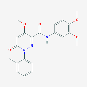 B2604565 N-(3,4-dimethoxyphenyl)-4-methoxy-1-(2-methylphenyl)-6-oxopyridazine-3-carboxamide CAS No. 942004-70-8