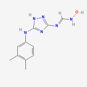 molecular formula C11H14N6O B2604568 N'-[5-(3,4-dimethylanilino)-1H-1,2,4-triazol-3-yl]-N-hydroxymethanimidamide CAS No. 329058-89-1