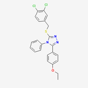 molecular formula C23H19Cl2N3OS B2604574 3-[(3,4-dichlorobenzyl)sulfanyl]-5-(4-ethoxyphenyl)-4-phenyl-4H-1,2,4-triazole CAS No. 868255-98-5