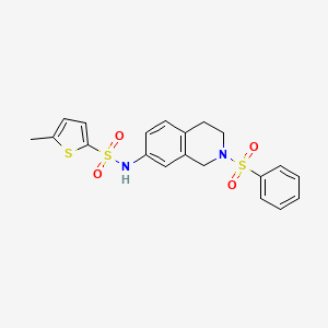 5-methyl-N-(2-(phenylsulfonyl)-1,2,3,4-tetrahydroisoquinolin-7-yl)thiophene-2-sulfonamide