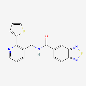 N-((2-(thiophen-2-yl)pyridin-3-yl)methyl)benzo[c][1,2,5]thiadiazole-5-carboxamide