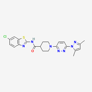 N-(6-chlorobenzo[d]thiazol-2-yl)-1-(6-(3,5-dimethyl-1H-pyrazol-1-yl)pyridazin-3-yl)piperidine-4-carboxamide