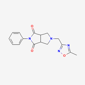 2-[(5-Methyl-1,2,4-oxadiazol-3-yl)methyl]-5-phenyl-1,3,3a,6a-tetrahydropyrrolo[3,4-c]pyrrole-4,6-dione