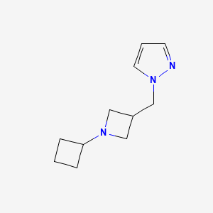 molecular formula C11H17N3 B2604602 1-[(1-Cyclobutylazetidin-3-yl)methyl]pyrazole CAS No. 2320857-49-4