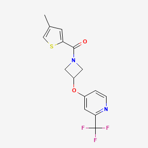 molecular formula C15H13F3N2O2S B2604612 (4-Methylthiophen-2-yl)-[3-[2-(trifluoromethyl)pyridin-4-yl]oxyazetidin-1-yl]methanone CAS No. 2380072-03-5