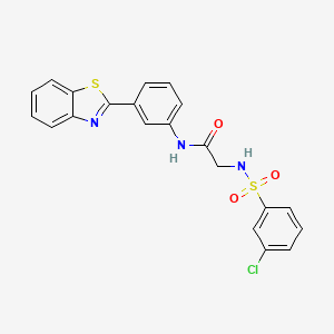 molecular formula C21H16ClN3O3S2 B2604615 N-[3-(1,3-benzothiazol-2-yl)phenyl]-2-[(3-chlorophenyl)sulfonylamino]acetamide CAS No. 690245-92-2