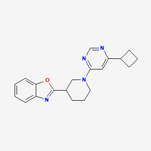 molecular formula C20H22N4O B2604624 2-[1-(6-Cyclobutylpyrimidin-4-yl)piperidin-3-yl]-1,3-benzoxazole CAS No. 2326569-56-4
