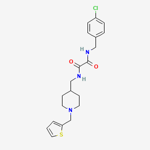 molecular formula C20H24ClN3O2S B2604627 N1-(4-chlorobenzyl)-N2-((1-(thiophen-2-ylmethyl)piperidin-4-yl)methyl)oxalamide CAS No. 953230-79-0