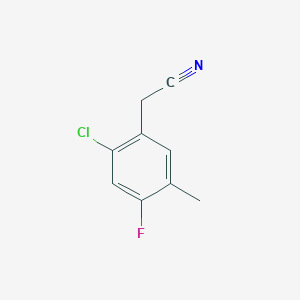 molecular formula C9H7ClFN B2604635 2-(2-Chloro-4-fluoro-5-methylphenyl)acetonitrile CAS No. 1000513-29-0