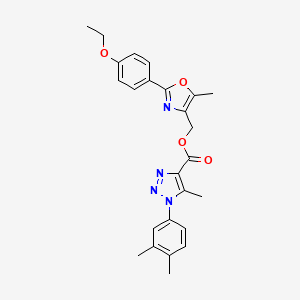 molecular formula C25H26N4O4 B2604638 [2-(4-ethoxyphenyl)-5-methyl-1,3-oxazol-4-yl]methyl 1-(3,4-dimethylphenyl)-5-methyl-1H-1,2,3-triazole-4-carboxylate CAS No. 946216-45-1