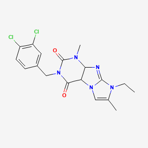 molecular formula C18H17Cl2N5O2 B2604642 3-[(3,4-dichlorophenyl)methyl]-8-ethyl-1,7-dimethyl-1H,2H,3H,4H,8H-imidazo[1,2-g]purine-2,4-dione CAS No. 876902-15-7