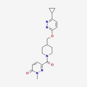 molecular formula C19H23N5O3 B2604643 6-[4-[(6-Cyclopropylpyridazin-3-yl)oxymethyl]piperidine-1-carbonyl]-2-methylpyridazin-3-one CAS No. 2379976-80-2